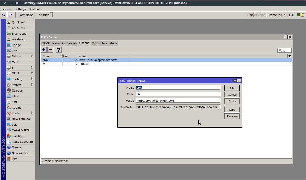 Mikrotik configuration